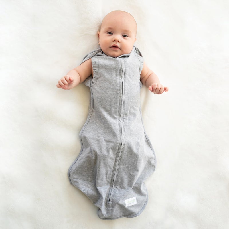 Woombie Convertible Baby Swaddling Blanket I Swaddle Converts to Arms-Free Wearable Blanket for Babies Up to 6 Months, Grey, 14-19 lbs - Image 2